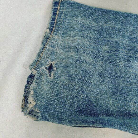 Mens Rock Revival JAMES Straight Jeans Leather Inserts Flap Pockets 30x28 - Picture 14 of 16